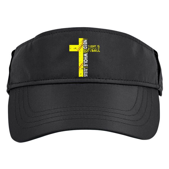 All I Need Is Softball & Jesus Christian Faith Cross Adult Drive Performance Visor