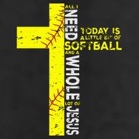 All I Need Is Softball & Jesus Christian Faith Cross Adult Drive Performance Visor
