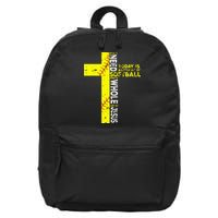 All I Need Is Softball & Jesus Christian Faith Cross 16 in Basic Backpack