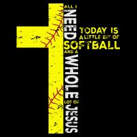 All I Need Is Softball & Jesus Christian Faith Cross 16 in Basic Backpack