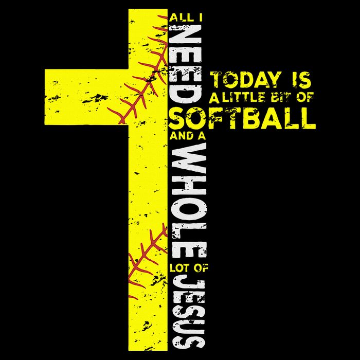 All I Need Is Softball & Jesus Christian Faith Cross 16 in Basic Backpack