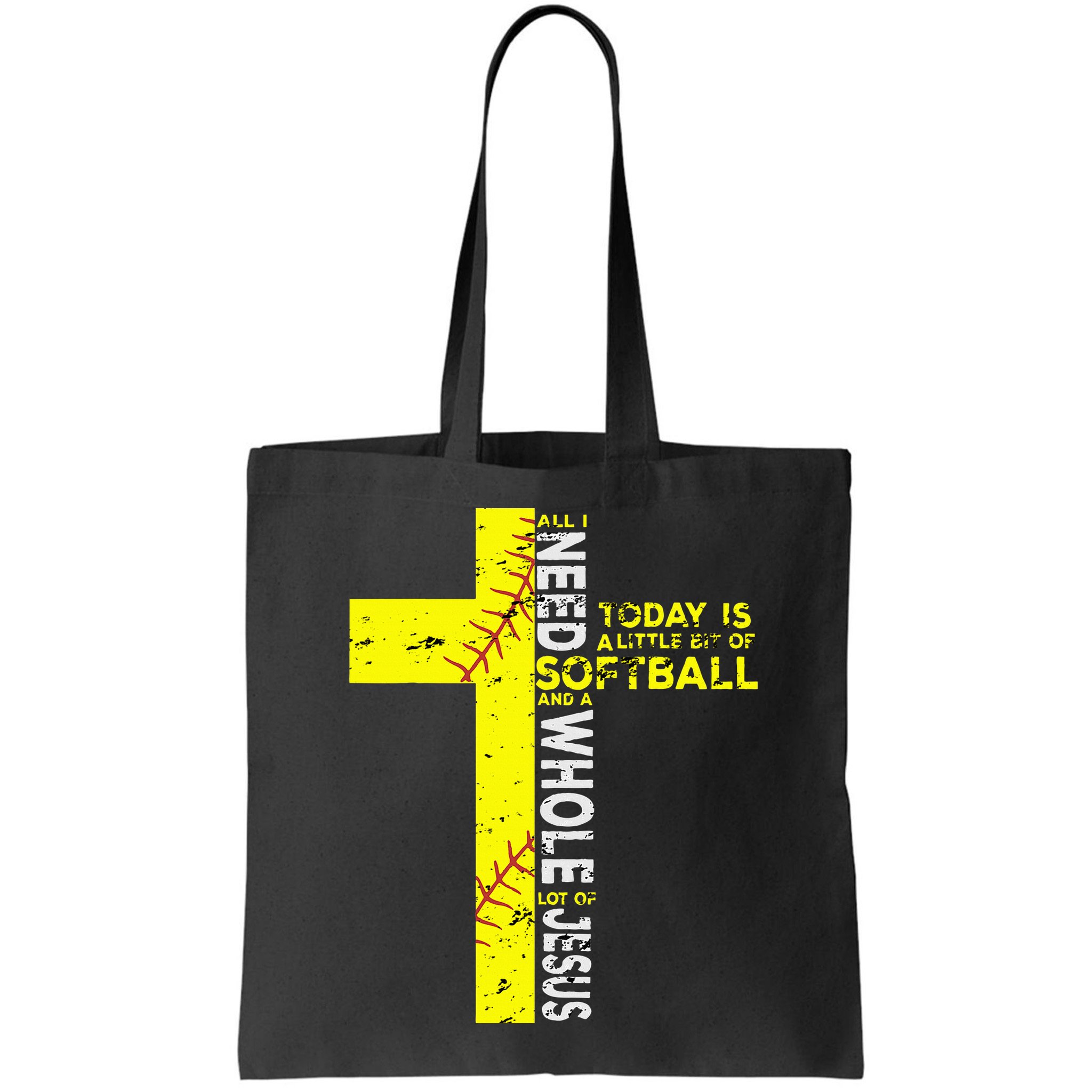 All I Need Is Softball & Jesus Christian Faith Cross Bag