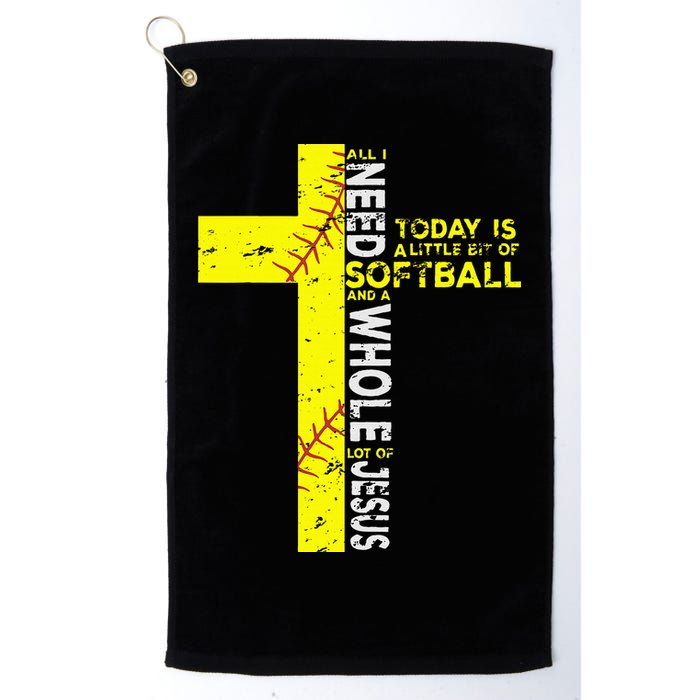 All I Need Is Softball & Jesus Christian Faith Cross Golf Towel