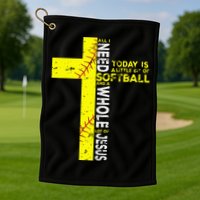 All I Need Is Softball & Jesus Christian Faith Cross Golf Towel