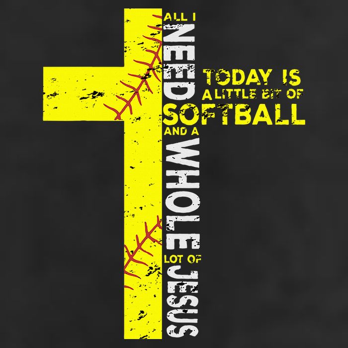 All I Need Is Softball & Jesus Christian Faith Cross Golf Towel