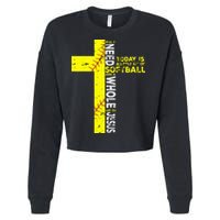 All I Need Is Softball & Jesus Christian Faith Cross Cropped Pullover Crew