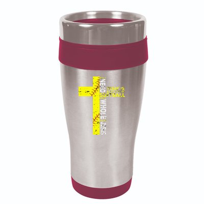 All I Need Is Softball & Jesus Christian Faith Cross 16oz Travel Tumbler