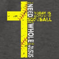 All I Need Is Softball & Jesus Christian Faith Cross Vector Backpack