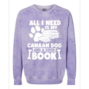 All I Need Is My Canaan Dog And A Good Book Gift Colorblast Crewneck Sweatshirt