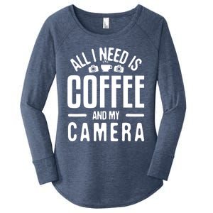 All I Need Is Coffee And My Camera Photographer Photography Gift Women's Perfect Tri Tunic Long Sleeve Shirt