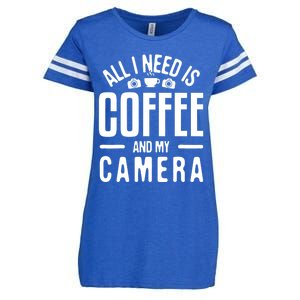 All I Need Is Coffee And My Camera Photographer Photography Gift Enza Ladies Jersey Football T-Shirt