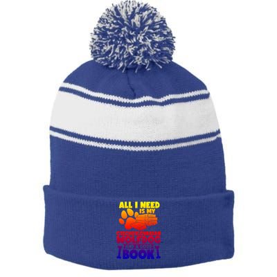 All I Need Is My Czechoslovakian Wolfdog And A Good Book Gift Stripe Pom Pom Beanie