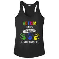 Autism Is Not A Tragedy Ignorance Is Funny Autism Ladies PosiCharge Competitor Racerback Tank