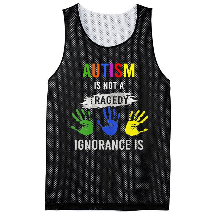 Autism Is Not A Tragedy Ignorance Is Funny Autism Mesh Reversible Basketball Jersey Tank