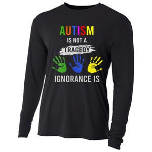 Autism Is Not A Tragedy Ignorance Is Funny Autism Cooling Performance Long Sleeve Crew