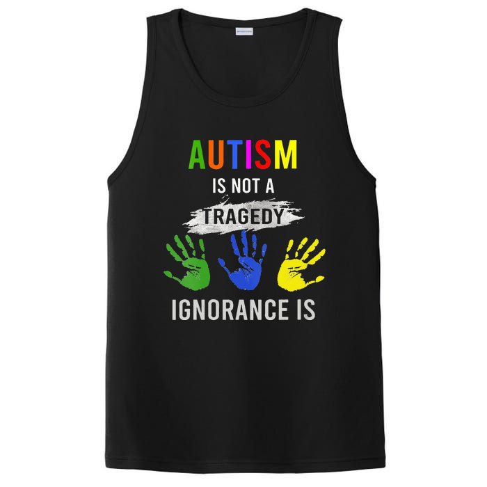 Autism Is Not A Tragedy Ignorance Is Funny Autism PosiCharge Competitor Tank