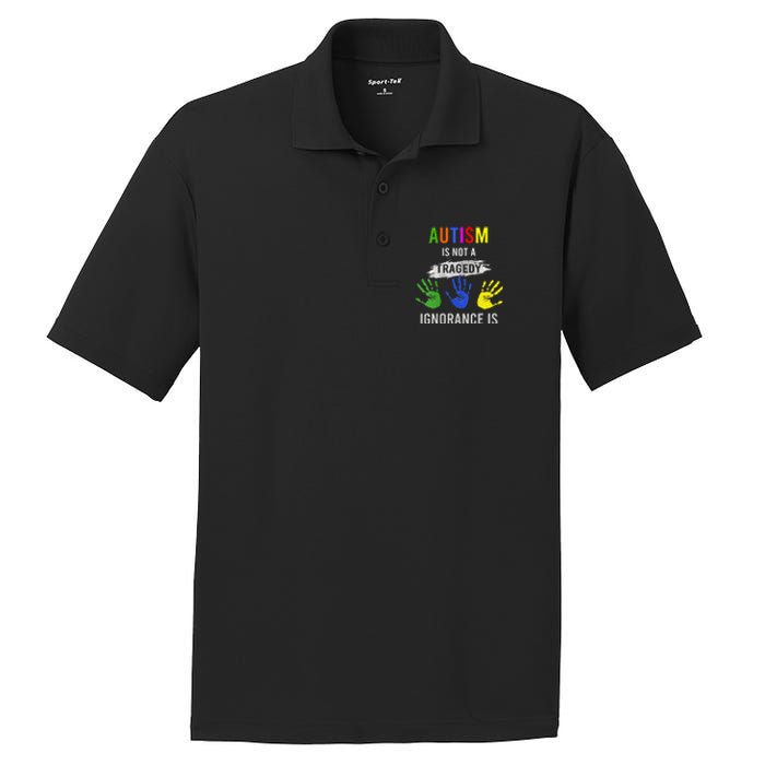 Autism Is Not A Tragedy Ignorance Is Funny Autism PosiCharge RacerMesh Polo