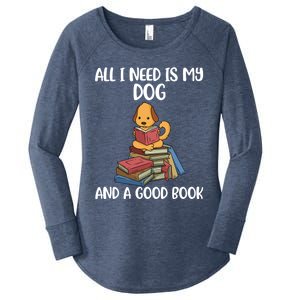 All I Need Is My Dog And A Book Gift Women's Perfect Tri Tunic Long Sleeve Shirt