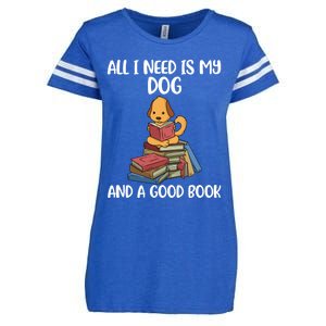 All I Need Is My Dog And A Book Gift Enza Ladies Jersey Football T-Shirt