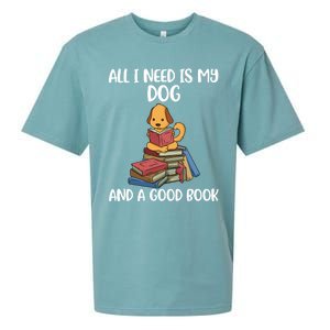 All I Need Is My Dog And A Book Gift Sueded Cloud Jersey T-Shirt