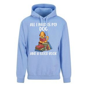 All I Need Is My Dog And A Book Gift Unisex Surf Hoodie