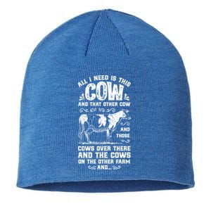 All I Need Is This Cow Funny Farmer Women Men Dairy Farm Gift Sustainable Beanie