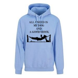 All I Need Is My Dog And A Good Book Graphic Funny Gift Unisex Surf Hoodie