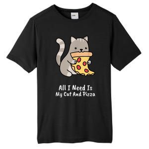 All I Need Is My Cat And Pizza Funny Cat And Pizza Tall Fusion ChromaSoft Performance T-Shirt