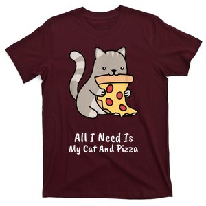 All I Need Is My Cat And Pizza Funny Cat And Pizza T-Shirt