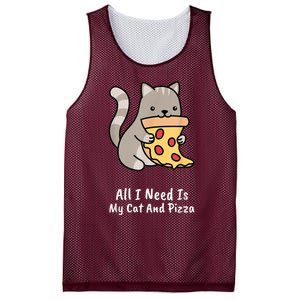 All I Need Is My Cat And Pizza Funny Cat And Pizza Mesh Reversible Basketball Jersey Tank