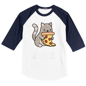 All I Need Is My Cat And Pizza Funny Cat And Pizza Baseball Sleeve Shirt