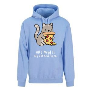 All I Need Is My Cat And Pizza Funny Cat And Pizza Unisex Surf Hoodie