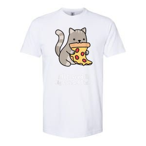 All I Need Is My Cat And Pizza Funny Cat And Pizza Softstyle CVC T-Shirt