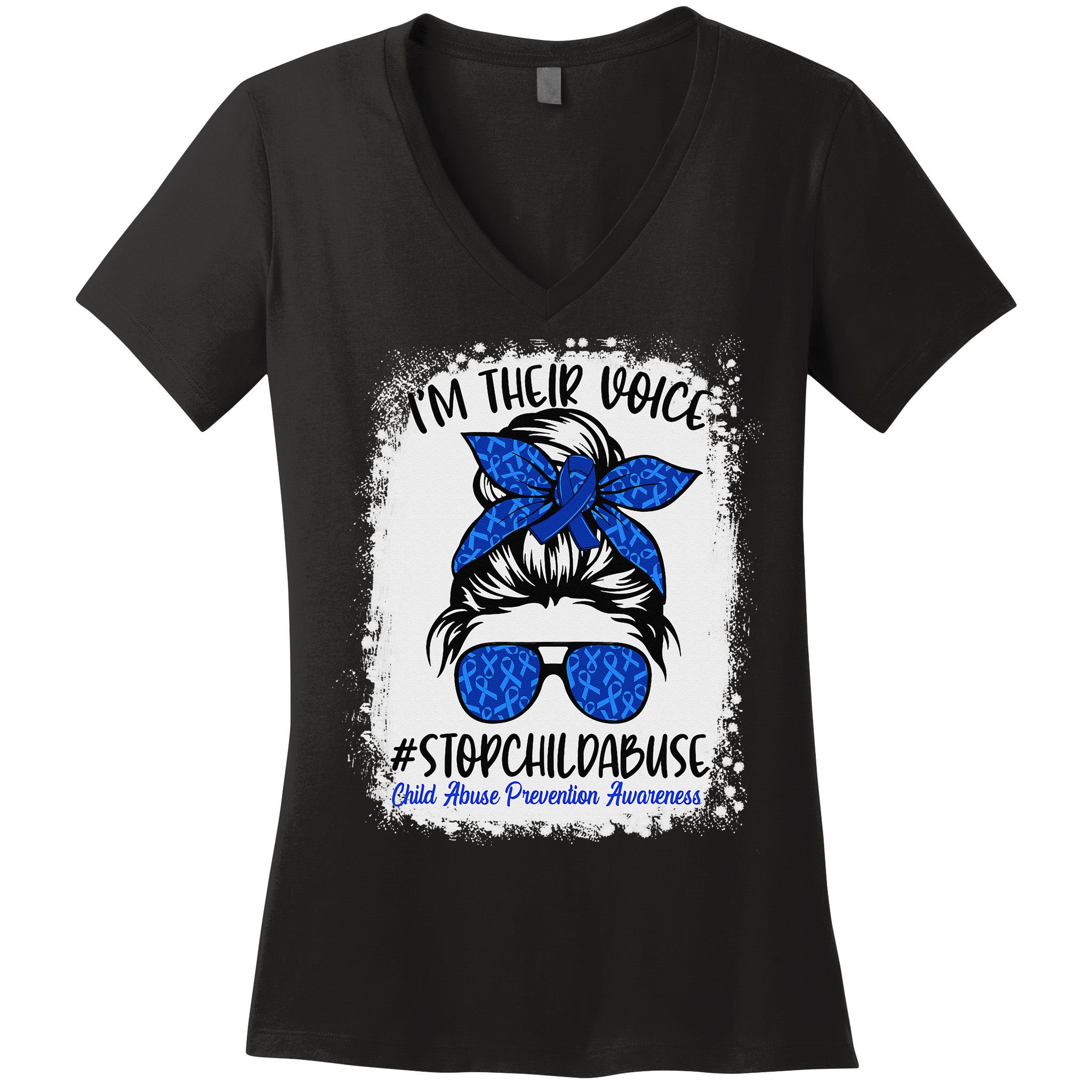 April is National Child Abuse Prevention Month Women's V-Neck T-Shirt