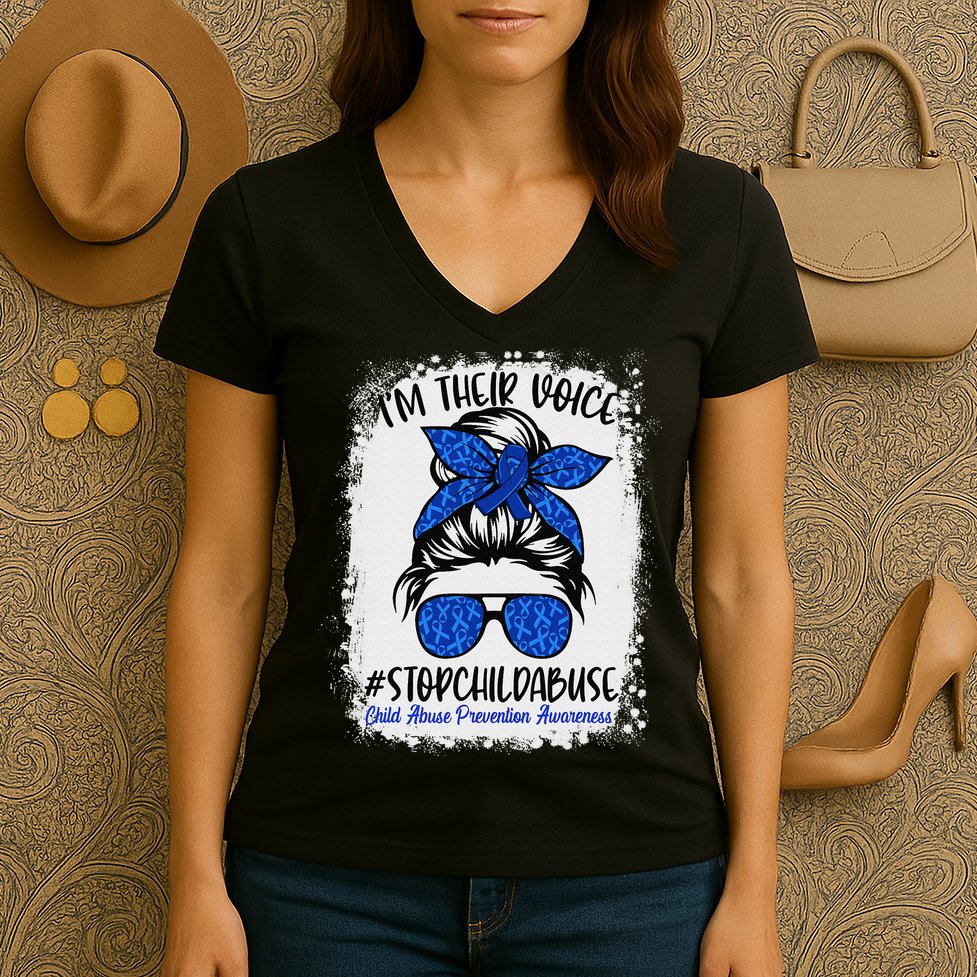 April is National Child Abuse Prevention Month Women's V-Neck T-Shirt