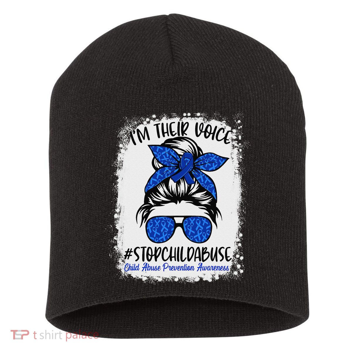 April is National Child Abuse Prevention Month Short Acrylic Beanie