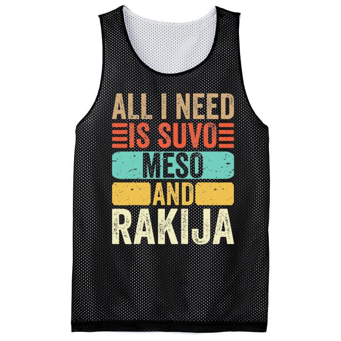 All I Need Is Suvo Meso And Rakija Serbian Mesh Reversible Basketball Jersey Tank