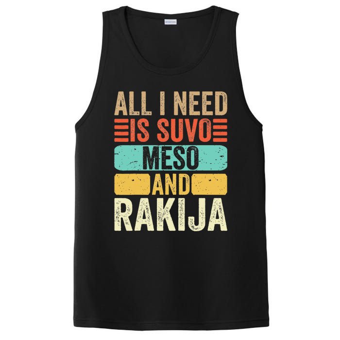 All I Need Is Suvo Meso And Rakija Serbian PosiCharge Competitor Tank