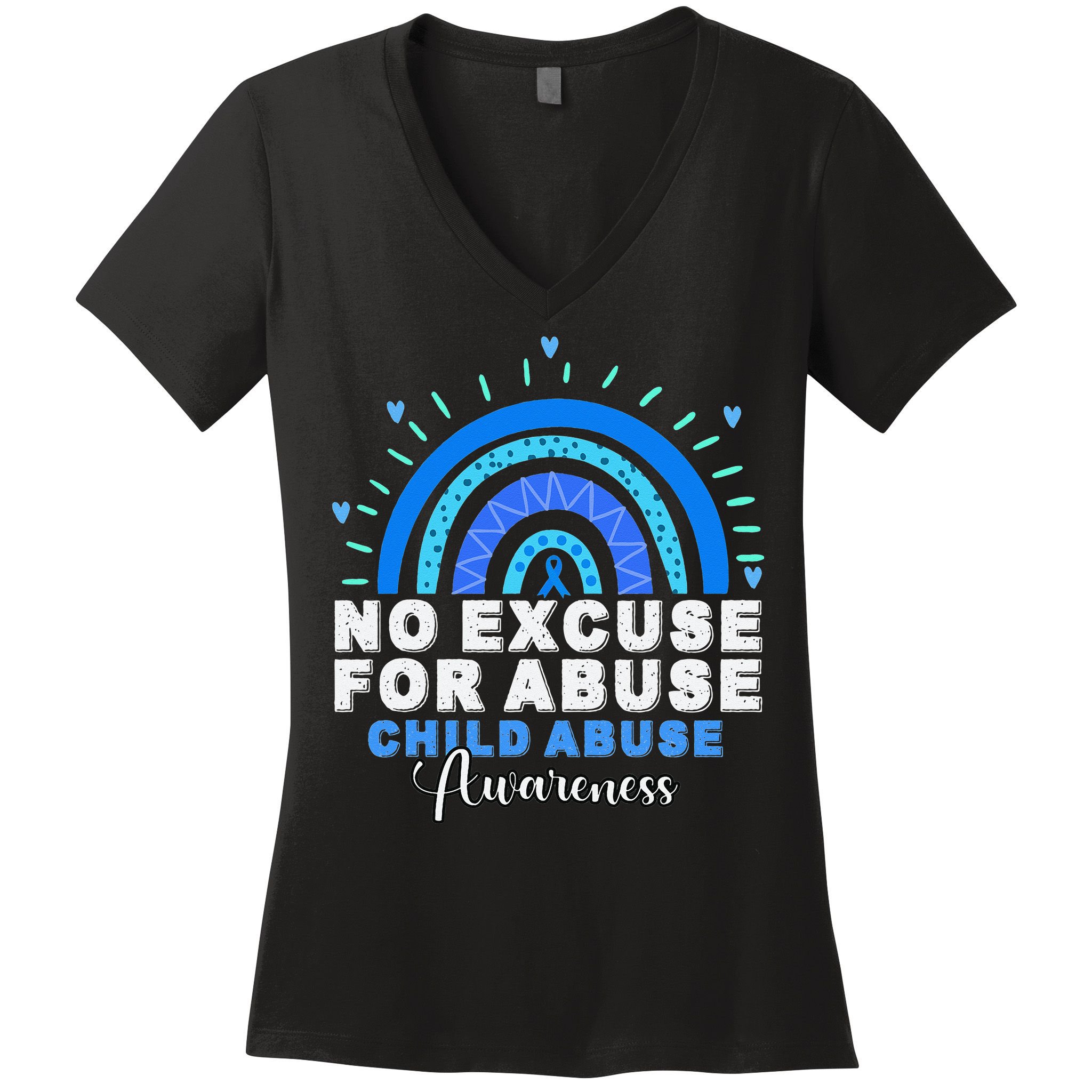 April Is National Child Abuse Prevention Month Women's V-Neck T-Shirt
