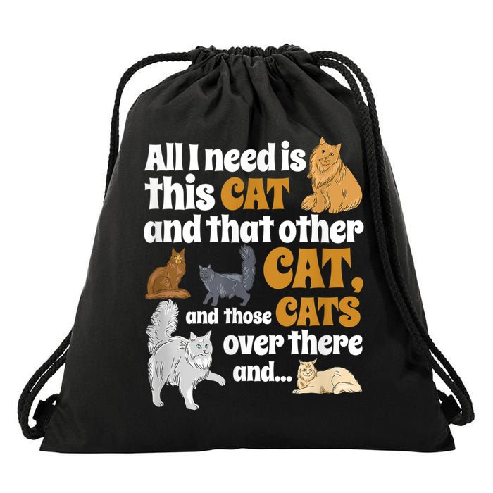 All I Need Is This Cat, And That Other Cat And Those Cats Drawstring Bag