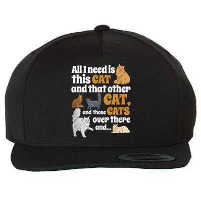 All I Need Is This Cat, And That Other Cat And Those Cats Wool Snapback Cap