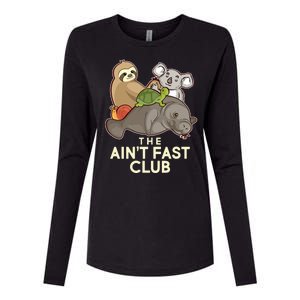 Ain't Fast Club Funny Animal Womens Cotton Relaxed Long Sleeve T-Shirt