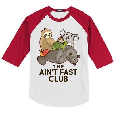 Ain't Fast Club Funny Animal Kids Colorblock Raglan Jersey