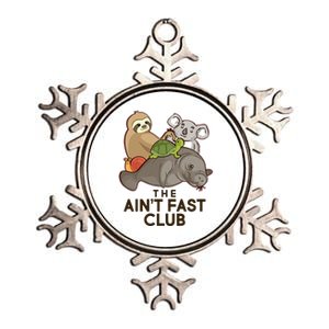 Ain't Fast Club Funny Animal Metallic Star Ornament