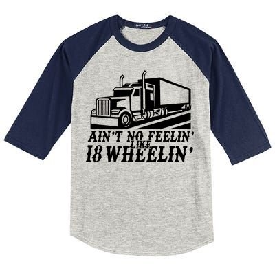 Ain't No Feelin' Like 18 Wheelin' Kids Colorblock Raglan Jersey