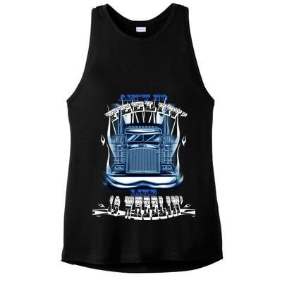 Ain't No Feeling Like 18 Wheeling Ladies PosiCharge Tri-Blend Wicking Tank