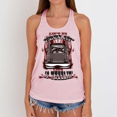 Ain't No Feeling Like 18 Wheeling Women's Knotted Racerback Tank