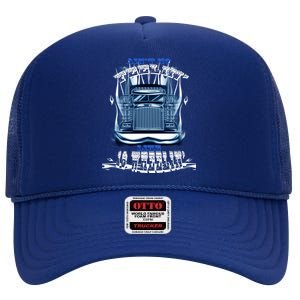 Ain't No Feeling Like 18 Wheeling High Crown Mesh Back Trucker Hat