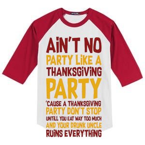 Ain't No Party Like A Thanksgiving Party Kids Colorblock Raglan Jersey