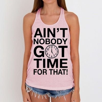 Ain't Nobody Got Time For That! Women's Knotted Racerback Tank